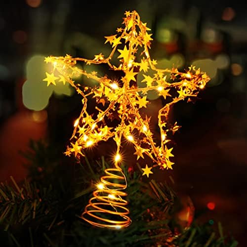 HANABASS karácsonyfa Topper Csillagos Dekoráció Karácsonyi csúcsdíszt karácsonyfa Topper Star LED Világítás