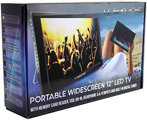 Trexonic Ultra Könnyű Újratölthető 12, LED TV, HDMI, SD, MMC, USB, VGA, Fejhallgató Jack, AV Bemenet, mind a Kimenet, Beépített