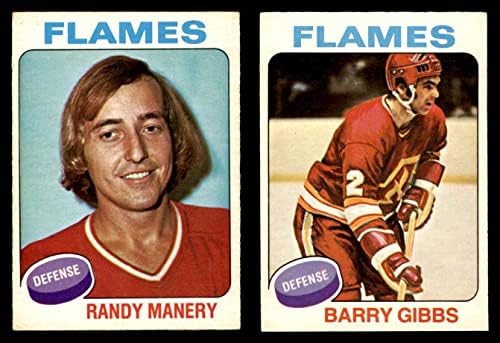 1975-76 O-Pee-Chee Calgary Flames Közelében Csapat készen áll Atlanta Lángok (Set) EX+ Lángok