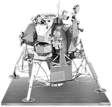 2 Fém Föld 3D-s Lézeres Vágás Modellek: Apollo Lunar Modul & Mars Rover