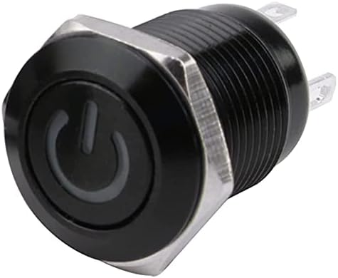 ANKANG 12mm Vízálló Oxidált Fekete Fém Gomb, Kapcsoló, LED-es Lámpa Pillanatnyi Reteszelés PC hálózati Kapcsoló 3V 5V 6V 12V 24V-os