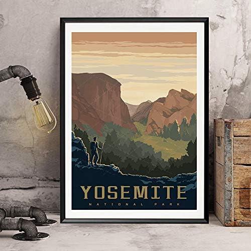 xtvin Yosemite Nemzeti Park & Megőrzése Amerika Vintage Travel Plakát Művészet Nyomtatott Vászon Festmény, lakberendezési