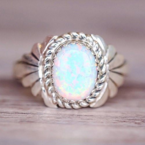 Divat Ígéret Gyűrű a Nők 8db Természetes Opál Drágakő Eljegyzési Gyűrű, Ékszerek, Szimulált Gyémánt jegygyűrű Ajándékok Ígéret
