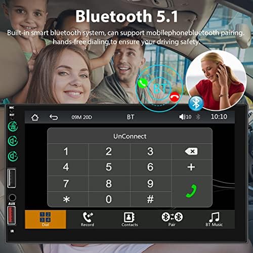 Dupla Din autórádió Apple Carplay Android Auto, 7 Hüvelykes Érintőképernyő autórádió támogatnia kell a Bluetooth 5.1, Autó Rádió Vevő
