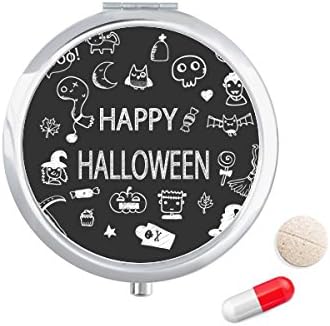 Boldog Szellem Félelem Halloween Tabletta Esetben Zsebében Gyógyszer Tároló Doboz, Tartály Adagoló