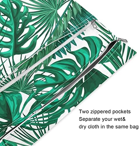 Kigai Palm Leaf 2DB Nedves, Száraz Zsákok Nedves-Száraz Táska Baba Pelenka Vízálló Újrafelhasználható fogantyúval Jóga Tornaterem