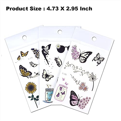 Ooopsiun Világító Pillangó Ideiglenes Tetoválás Lányoknak - 12 Lap Világít A Sötét Pillangó Matricák Parti kellékek Dekoráció