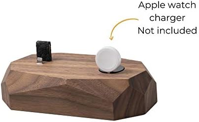 Oakywood Tömör Fa Combo Dock Kompatibilis az iPhone az Apple Óra, 2 Apple Eszközök, Lightning Kábel Lincluded, Fa Dokkolóegység