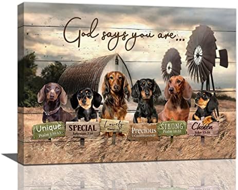 ZHONGH Inspiráló Kutyák Wall Art Parasztház Kutyák Pajta Szélmalom Fali Dekor Fürdőszoba Képek Vászon Nyomtatás Otthon Dekoráció