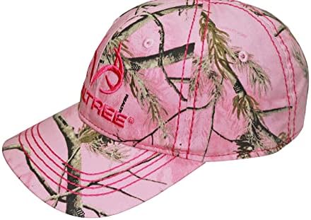 Realtree Rózsaszín Terepmintás Logo Cap Sapka Női Illik Hajpánt Meleg, Rózsaszín Hímzéssel Vel-cro Vissza Enyhén Strukturált