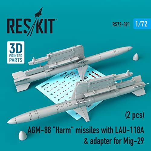 Reskit RS72-0391 1/72 AGM-88 Harm Rakéták a LAU-118 & Adapter a Mig-29 -
