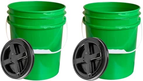 A ház Naturals 5 Literes Tartály, Élelmiszeripari BPA Mentes Made in USA Zöld Műanyag Vödör a Csavart levegő, Szorosan lezárjuk, 2 darabos