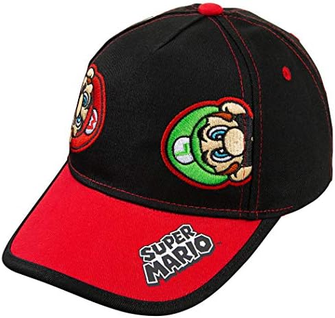 Nintendo Super Mario and Luigi Fekete Pamut Baseball Sapka – Méret Fiúk 4-14 [6014]