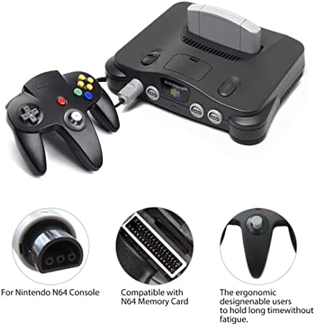 2 Csomag Vezetékes Vezérlő Joystick Klasszikus Vezetékes Gamepad Joystick Nintendo 64 N64-Plug & Play (Nem PC USB Verzió) (Szürke/Fekete)