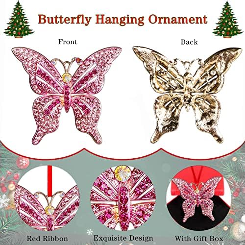 WhatSign Pillangó Karácsonyi Dísz 2022 Monarch Butterfly Díszek a karácsonyfára Pillangó Karácsonyi Dísz Dekoráció Pillangó karácsonyfa