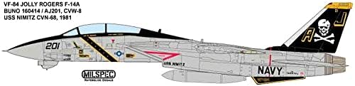 Willings Milspec Matrica 1/72 amerikai Haditengerészet Grumman F-14A Tomcat VF-84 Jolly Rogers Műanyag Modell Matrica MPEC72057