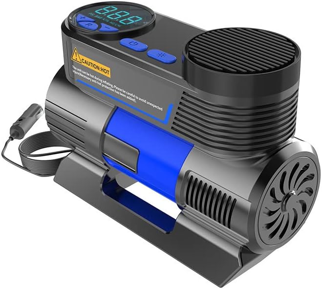 Intelligens digitális kijelző autó gumi autó inflator 12v hordozható mini pumpa autó inflator (Kék - nagy kijelző digitális kijelző)