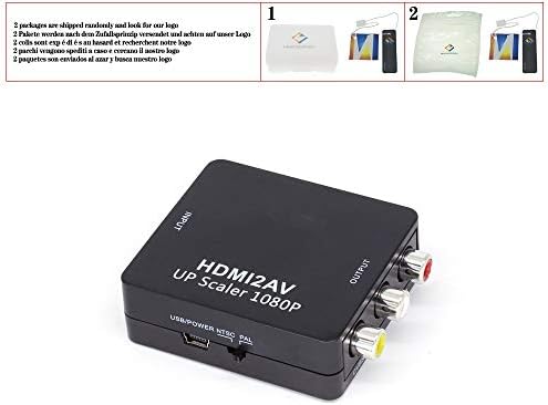 HDMI AV Scaler Adapter HD Video Converter Box HDMI-RCA AV/CVSB L/R Videót 1080P HDMI2AV Támogatja a NTSC, PAL,Fekete,HDMI2AV