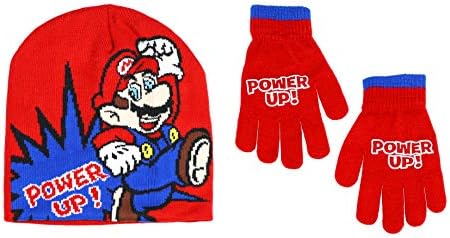 Nintendo Fiú Super Mario Hideg Időjárás Kalap, Kesztyű Szett, 4-7