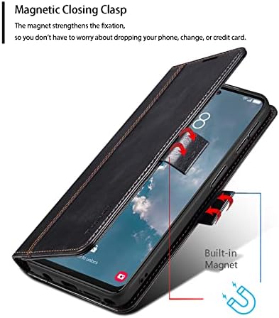HAIL Flip tok Galaxy S23 5G 2023,Flip-Szeres Bőr Pénztárca Esetében az RFID-Blokkoló Hitel-Kártya tartójába Kitámasztó Mágneses