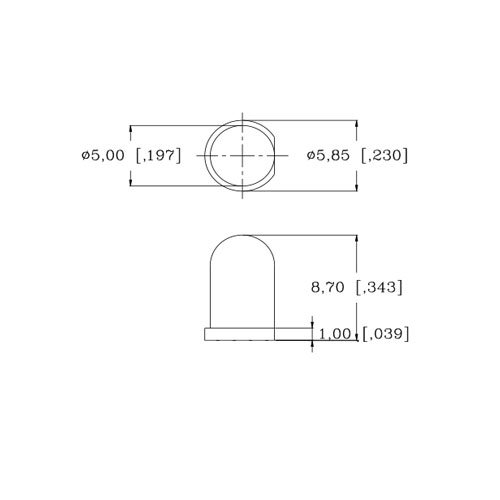5mm 9v-os Pre-Vezetékes/Meleg-Puha, Fehér LED - Ultra Fényes (7v, 8v, 9v) (Csomag 10)