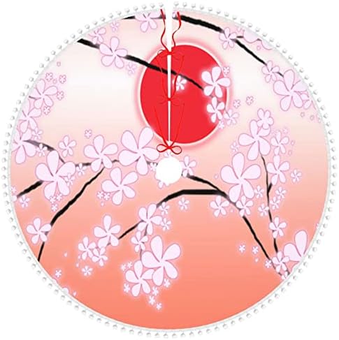 Karácsonyfa Szoknya Pom Trim Ázsiai-Rózsaszín-Virág-Japán Ünnep a Karácsony Otthon Dekoráció 30