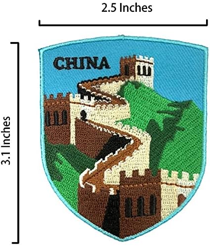 Egy-EGY - Kínai Nagy Fal Pajzs Javítás+Kínai Zászló Melltű, Világörökség, Ajándék Barátok, Bot Javítás, Beillesztés Javítás,