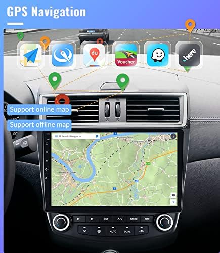 Android Autó Sztereó Rádió Honda Accord 7. 2003-2007 GPS Navigáció Bluetooth, 10.1 Hüvelykes érintőképernyő Fej Egység Biztonsági Kamera Tükör