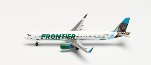Herpa 535847 Frontier Airlines Airbus A321 Repülőgép Épület Kicsinyített Modellek Gyűjthető, Tarka