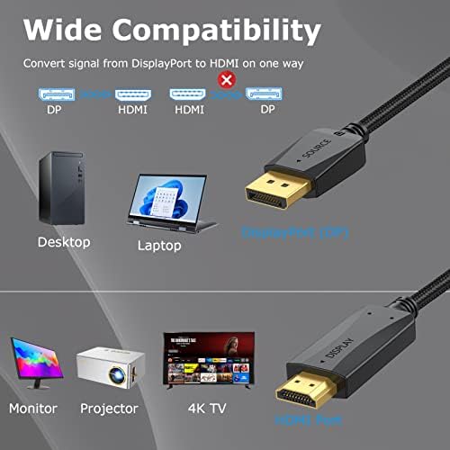 UV-KÁBEL 4K DisplayPort-HDMI Kábel 10 Méter 2-Csomagolás, Display Port DP-HDMI HDTV Kábel Adapter 10FT férfi Férfi 4K Videó, a Számítógép,