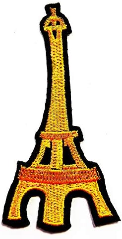 Eiffel-Torony Sárga Párizs Franciaország francia Mérföldkő Rajzfilm Külföldre 1.6/8X3.4/8 a MEGADEE Hímzett Vas a Kalap Kabát Kapucnis Hátizsák