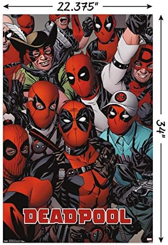 Tendenciák a Nemzetközi Marvel Comics-Deadpool-Arcok Fali Poszter, 22.375 x 34, keret nélküli Változat