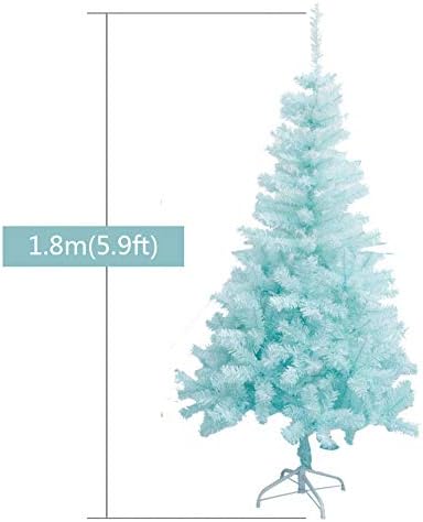 ZPEE Kék PVC karácsonyfa, Mesterséges Csuklós Karácsonyi Dekoráció Fenyő Fa, Fém Állvány, Könnyen Összeszerelhető Csupasz Fa-1,8