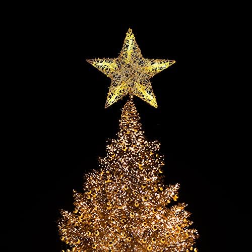 5 db karácsonyfa Topper Világító Csillag Alakú fa tetején Dekoráció Otthon Fél lakberendezés Ünnepség