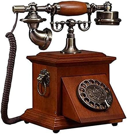 Vezetékes Telefon, Vintage Telefon/Retro Telefon, Fa vagy Fém, Antik Tömör Fa Telefon,Vezetékes Forgó Tárcsa Telefon, Vezetékes