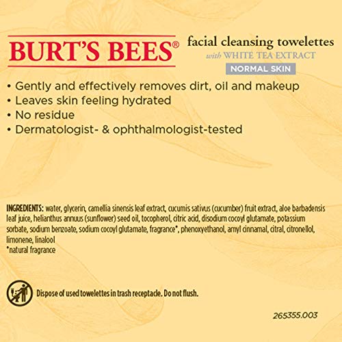 Burt ' s Bees Arc Tisztító Kendő Fehér Tea Kivonat-30 Kendő