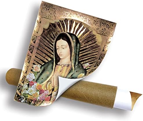 Our Lady of Guadalupe Fél Test Portré Rózsa (12x16) Arany Fólia - Vallási Wall Art Rétegelt keret nélküli Nyomtatás Poszter lakberendezési Arte
