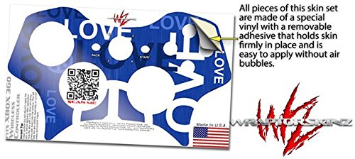 WraptorSkinz Matrica Stílusú Bőr kompatibilis az XBOX 360 Vezeték nélküli Kontroller - Szeretet, a Béke Kék (VEZÉRLŐ a csomag NEM