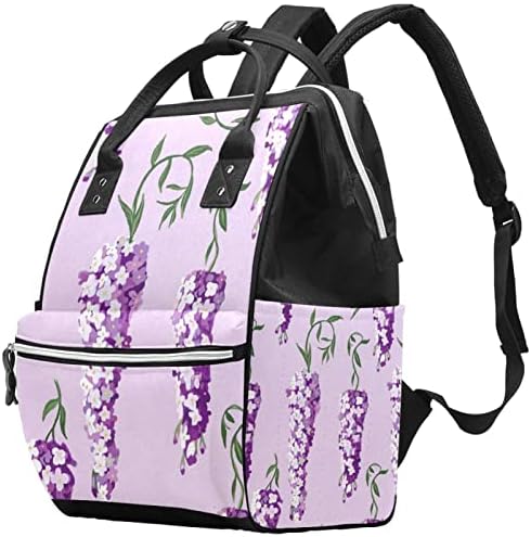 GUEROTKR Utazási Hátizsák, Pelenka táska, Hátizsák Táskában, lila virág, növény minta