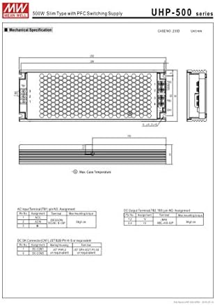 Meanwell UHP-500R-48 48V 10.45 EGY 502W Slim Típus LED PFC Váltás Kínálat