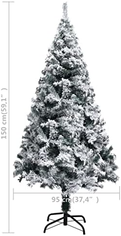 vidaXL Mesterséges karácsonyfa Özönlöttek a Hó a Zöld 59.1 PVC