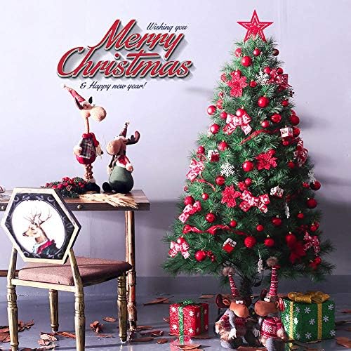 DULPLAY Prémium Lucfenyő csuklós Mesterséges karácsonyfa,a Világítás Automatikus Elterjedt Díszített Fa Szilárd Fém Lábak
