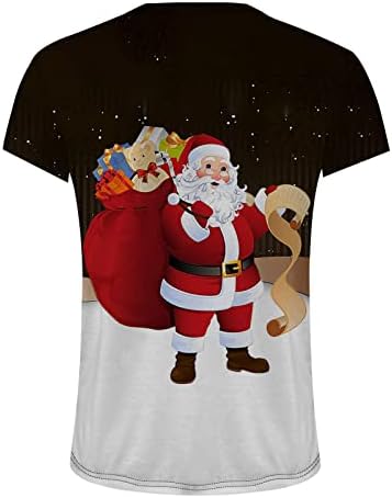 DSODAN Karácsony Rövid Ujjú T-shirt Férfi,2022 Vicces Karácsonyi Mikulás Nyomtatás O Nyakú Póló Maximum Edzés Tervező Tshirt