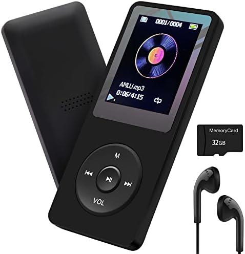 MP3-Lejátszó, 32 gb-os a Hangszóró Fülhallgató HiFi Hordozható, Veszteségmentes Hang Mini MP3 Zene Lejátszó, diktafon E-Book HD Képernyő-1,8