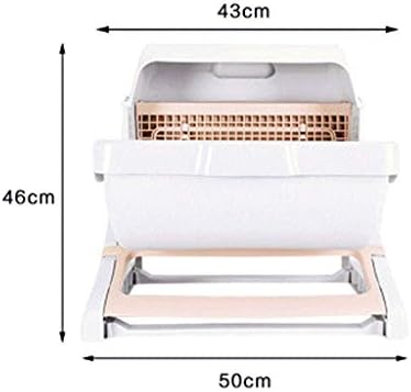 WYFDP Pet-picker-pet félautomata gyors tisztítás almot, Luxus wc(fehér tej barna) Méret: 50 * 46 * 43 cm