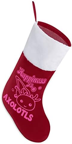 A boldogság Axolotls Karácsonyi Harisnya Klasszikus Lógó Díszek Fehér Mandzsetta Candy Táska, Családi Nyaralás, Party Dekoráció