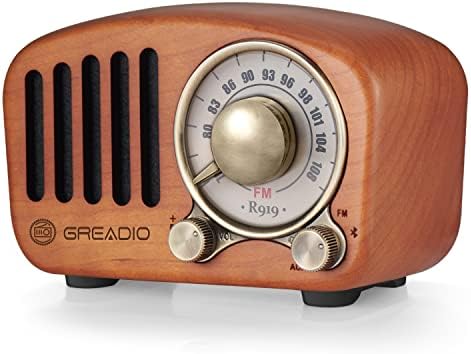 Vintage Retro Rádió Bluetooth Hangszóró - Greadio Cseresznye Fa FM Rádió, a Régi Klasszikus Stílus, Erős, mély hangok kiemelése,