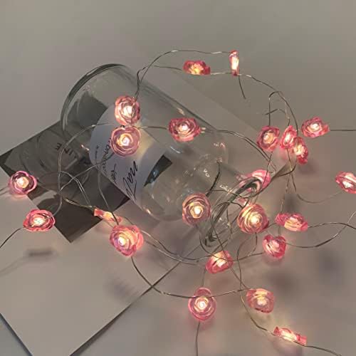 Rockabyee 40 LED Virág Dekoratív String Fények, Akkumulátoros, 13.2 ft Vízálló Nolvety Lámpák Távoli Karácsonyra, Valentin Nap, Party,