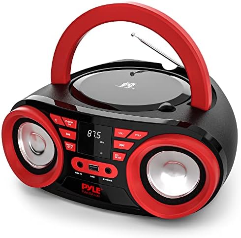 Pyle-t, Hordozható CD-Lejátszó Bluetooth Boombox Hangszóró - AM/FM Sztereó Rádió & Audio Hang, Támogatja a CD-R-RW/MP3/WMA, USB, AUX bemenet,