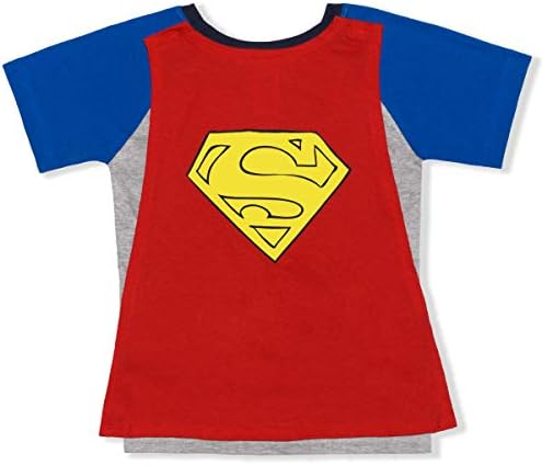DC Comics Fiúk Superman Póló a Cape Kisgyermek, a Kis Gyerekek – Kék/Piros/Szürke